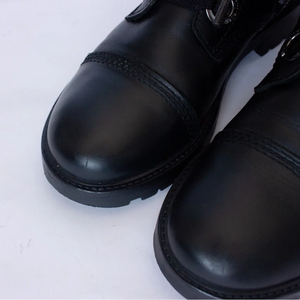 568$MRP Zadig & Voltaire Joe Boots Black Leather Lace Up Zip Logo Boots , Sz 38 - Picture 10 of 16